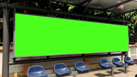 chroma key billboard at the bus station