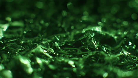 emerald color metal fillings close-up