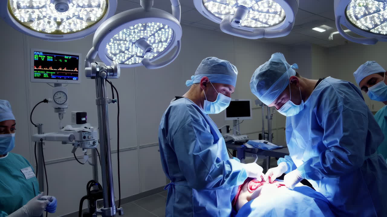 procedimiento quirúrgico en una sala de operaciones
