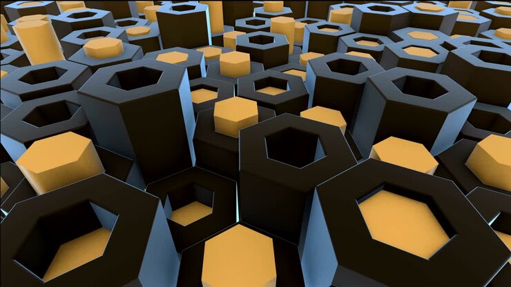 Sfondo animato 3D con cornici in movimento.