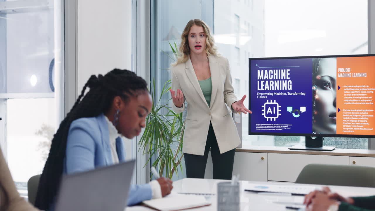 Business meeting about machine learning