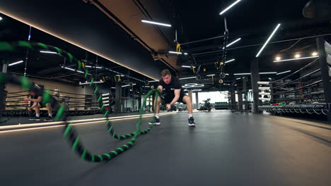 man working out in a modern gym