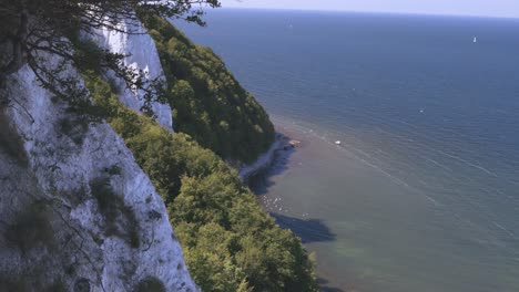 chalk cliffs on ruegen rügen in germany, mecklemburg vorpommern on a beautiful sunny day. vacation in europe.