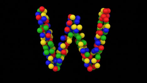 toy ball animation themed font  letter w