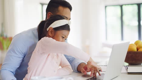 Happy,-smiling-and-carefree-daughter-learning