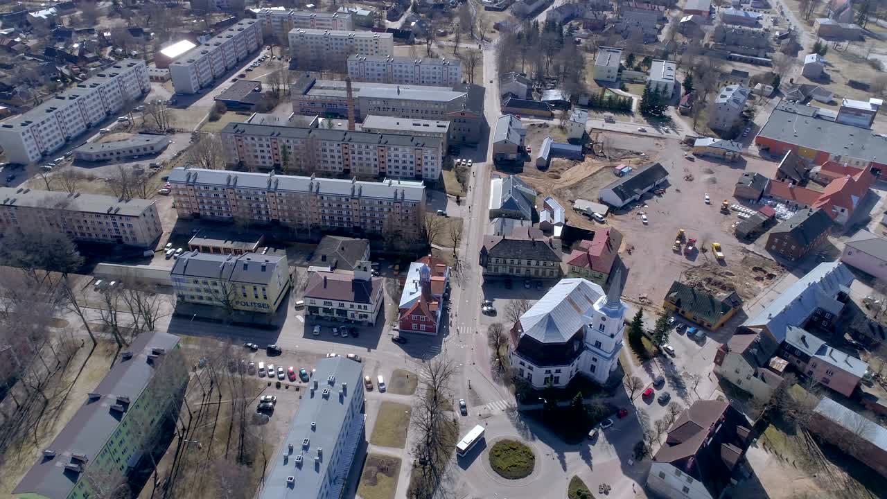 에스토니아 발가 (valga) 의 건물 지붕의 공중 사진