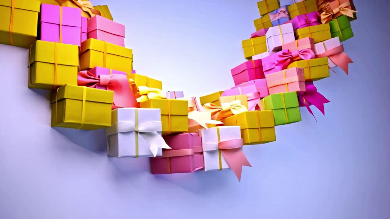 cajas de regalos coloridas con cintas