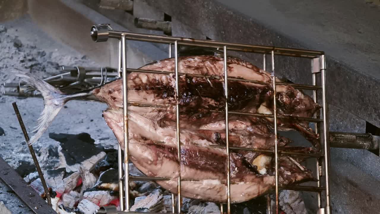 Grilled Fish on a Rotisserie