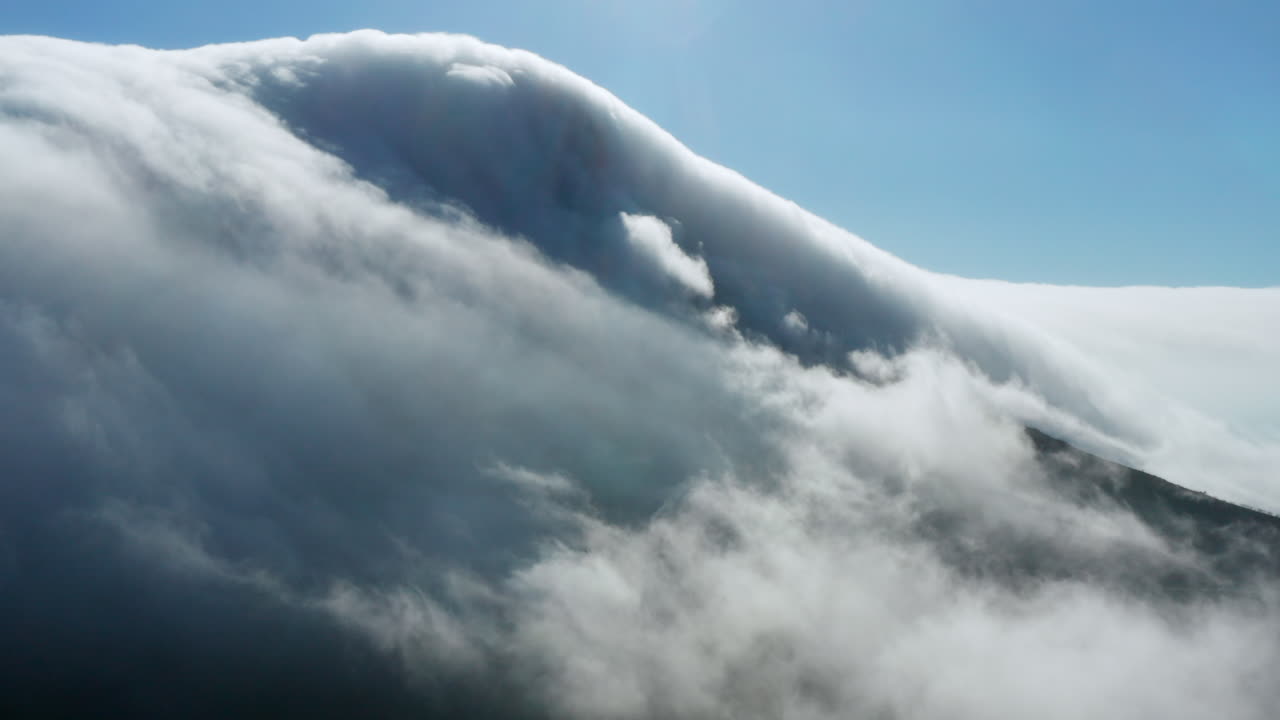 Aerial of Lion's Head covered in Clouds in Cape Town (Table Cloth)