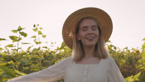 beautiful girl in sunflower field