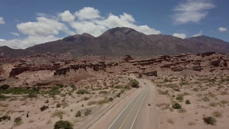 aerial view over route 68 between salta and cafayate in argentina, south america