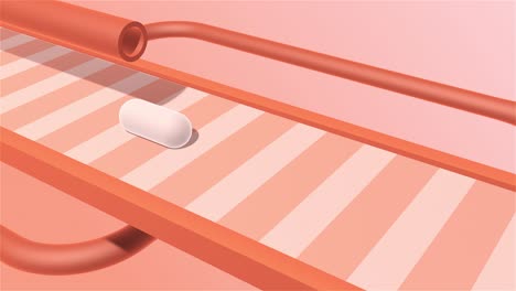 abstract geometric design with orange and pink tubes