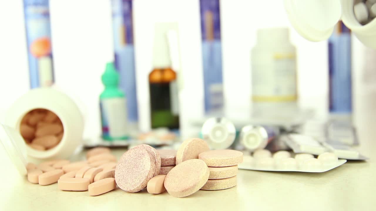 많은 다른 스핀링 마약의 클로즈업 2