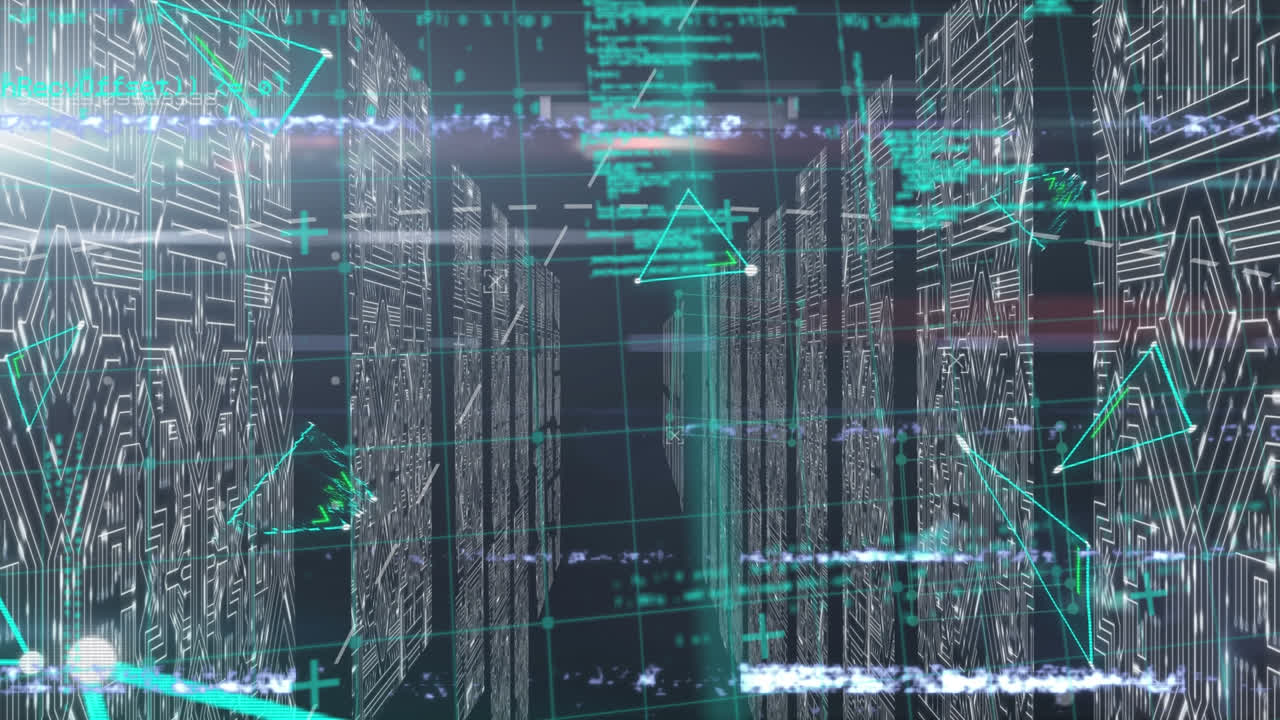 Animation of interference and data processing over moving columns