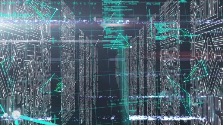 Animation of interference and data processing over moving columns