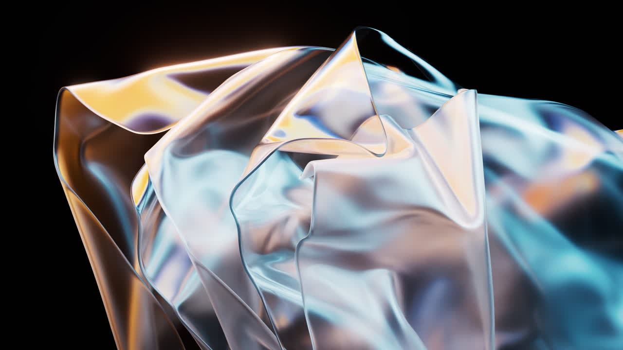 Flowing transparent multilayer cloth background, 3d rendering