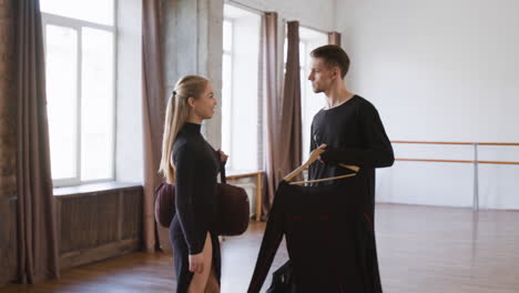 dancers preparing for a session in a spacious studio