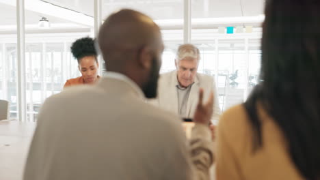 business, staff and meeting for brainstorming