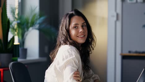 woman working in a modern office