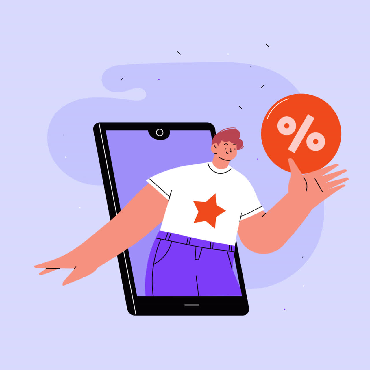 persona que recibe un descuento en el teléfono móvil