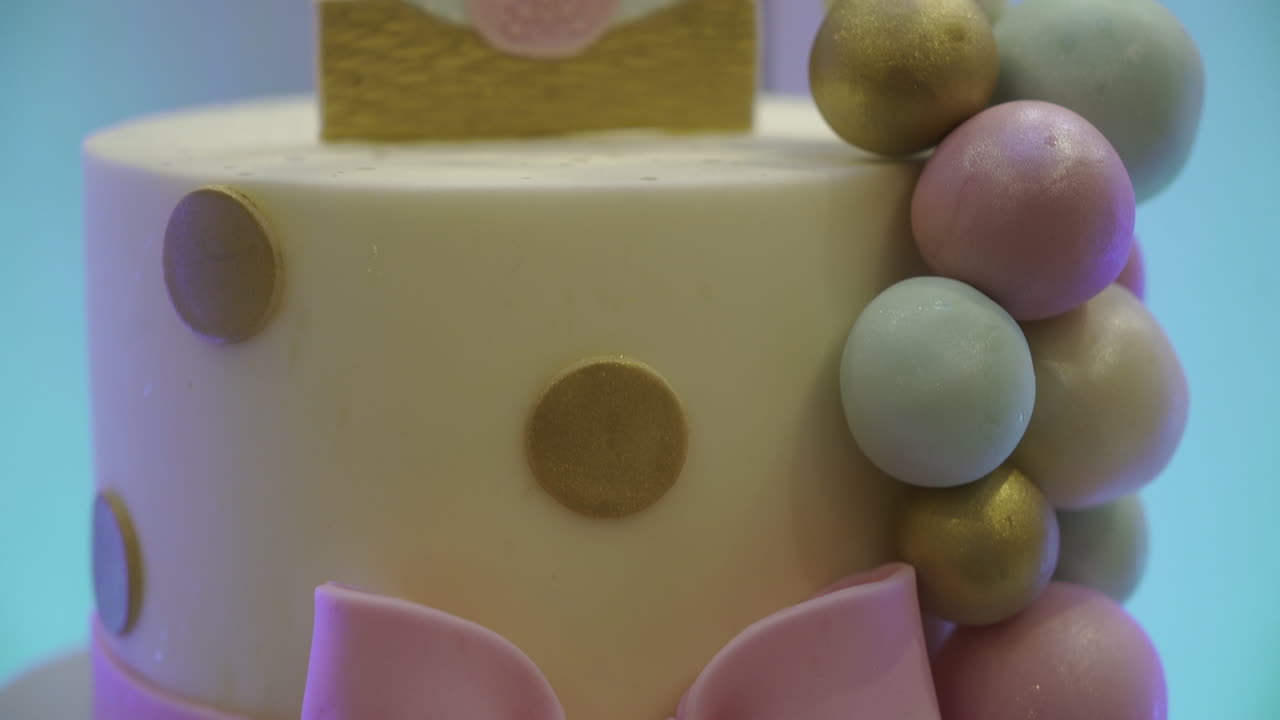 A close up view of a cake for kids at a birthday party