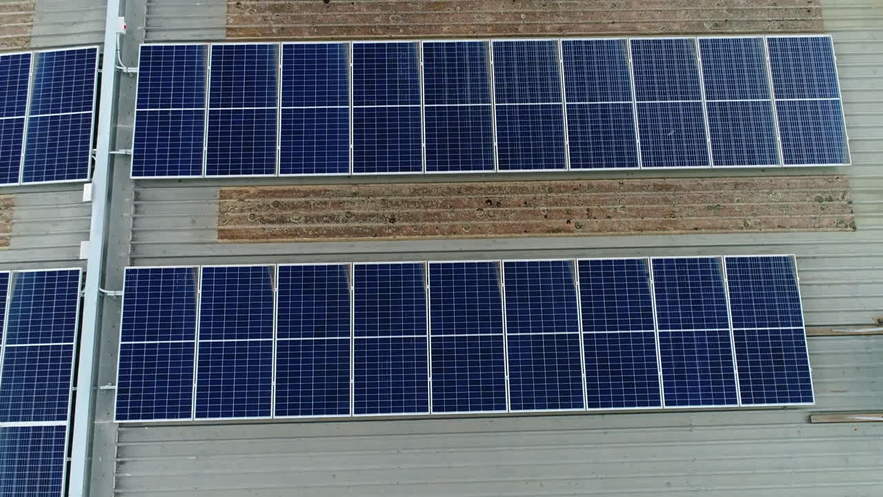 Solar panels birds eye view