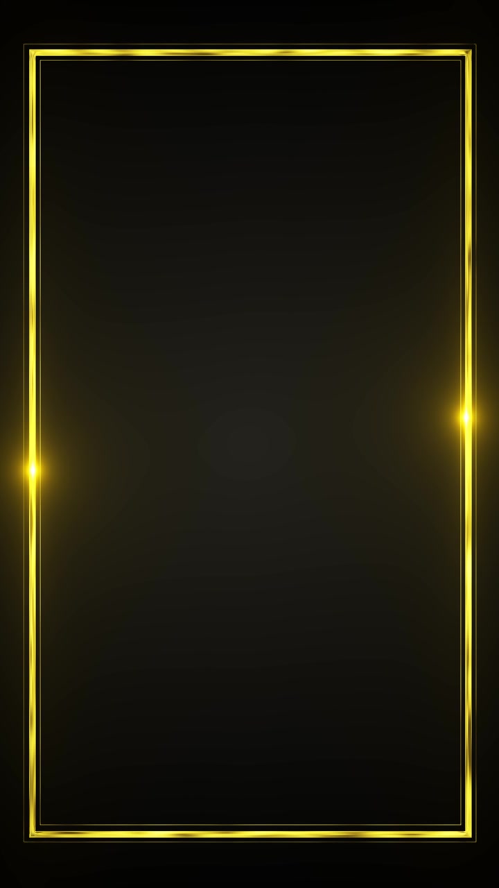 Golden rectangle border background dark center bright highlights polished edges premium copy space