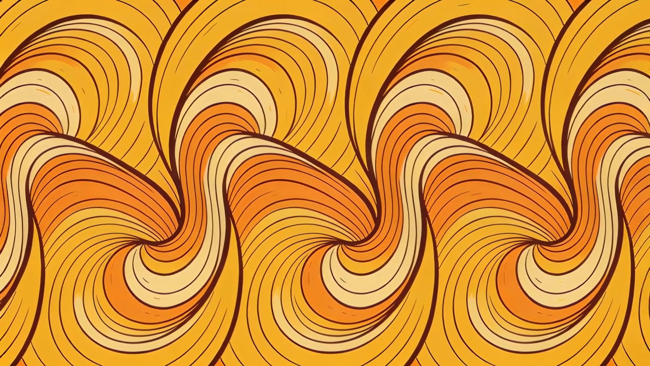 Shifting tiled swirl motif moving right on digital canvas on loop, showing thin lines making ripple