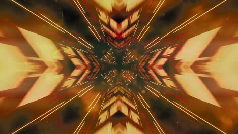 el túnel de luz de neón abstracto a través del bucle de renderización 3d