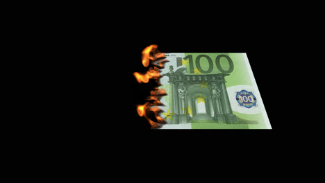 quema del billete de 100 euros