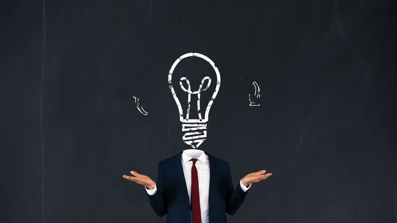 un hombre de negocios sin cabeza tiene una idea.