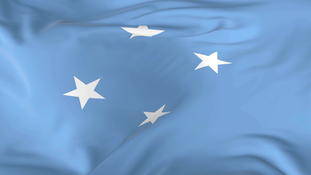 배경으로 루프 발을 흔들고 있는 미크로네시아 연방