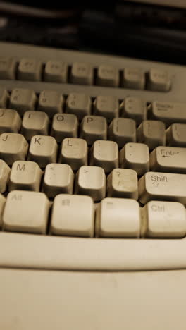 close-up of a dirty old computer keyboard