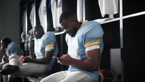 football team in locker room