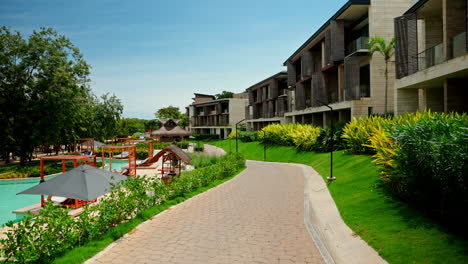 Panoramic-shot-of-a-luxury-beach-resort