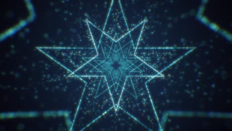 fondo de bucle de túnel en capas de polígono abstracto de partículas de oro moderno