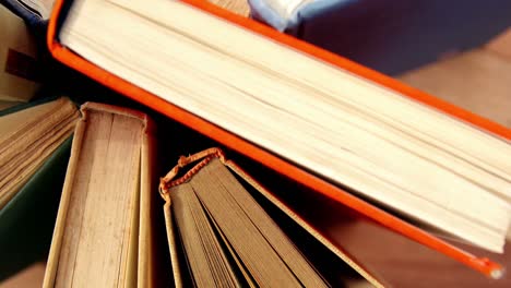 various books on a desk