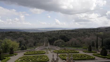 panoramic view of a formal italian garden