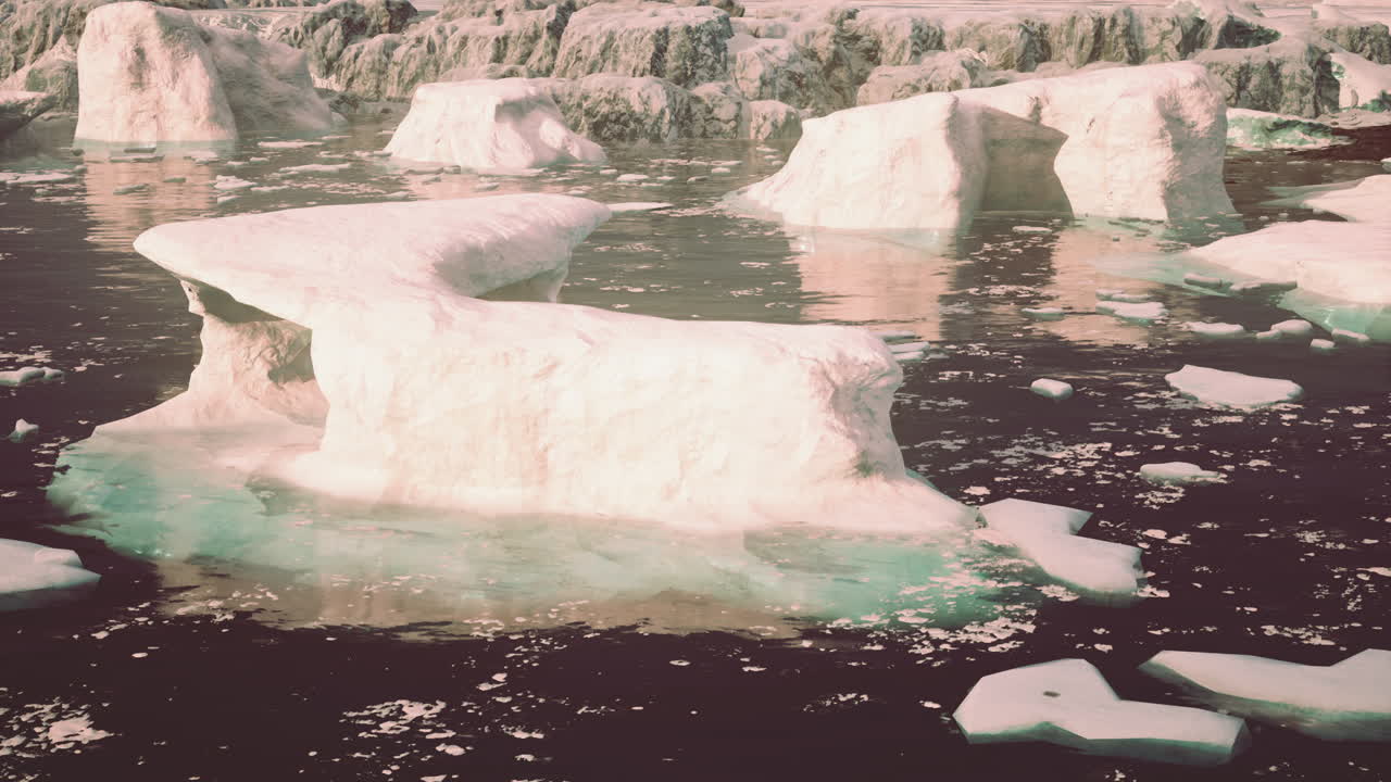 북극 해 의 빙산 들