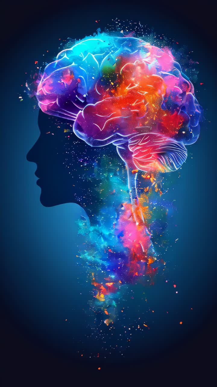 Intelligent AI learning system. Smart cybernetic brain. technological brain with depth of field