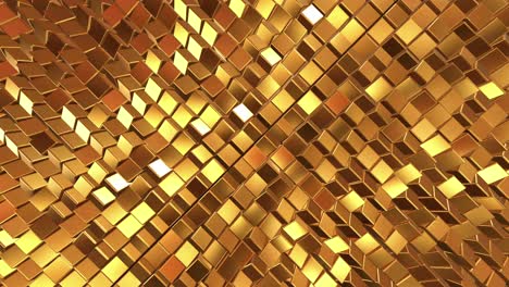 abstract gold geometric cubes pattern