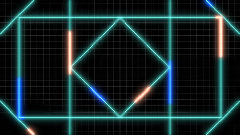 cuadrícula negra y azul con líneas diagonales y pequeños cuadrados