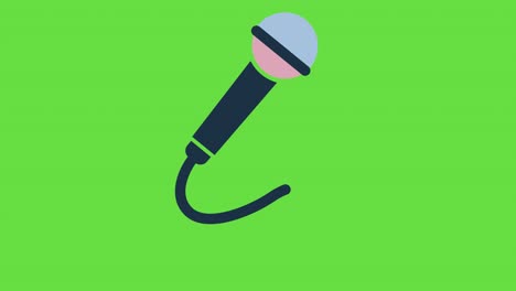 video en 4k del micrófono de dibujos animados en fondo verde.