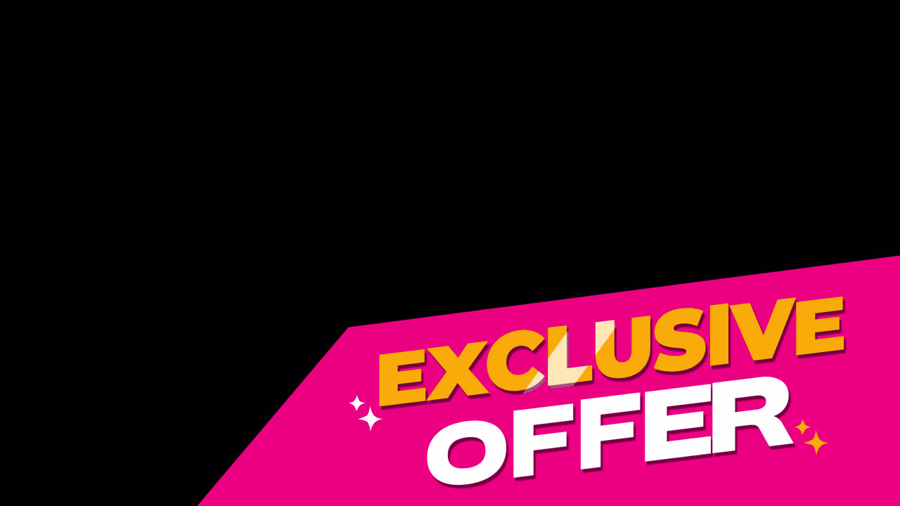 Texte animé d'offre exclusive sur un visuel rose