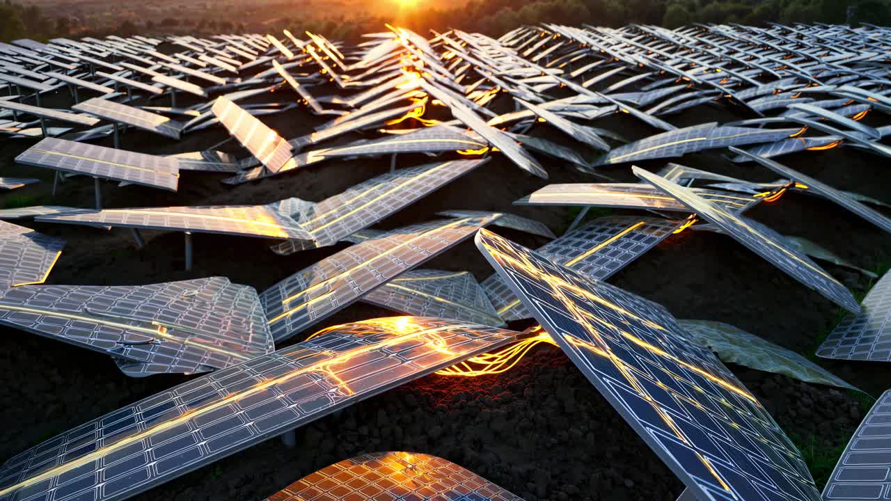 Solar Farm at Sunset