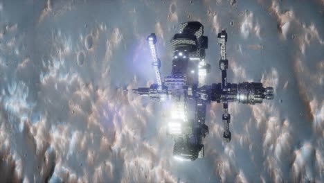 nave espacial de topografía por encima de marte