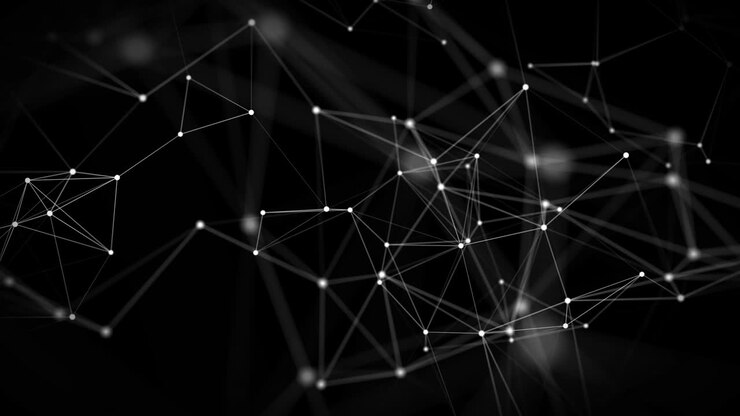 Connessione di rete astratta isolata su sfondo in loop