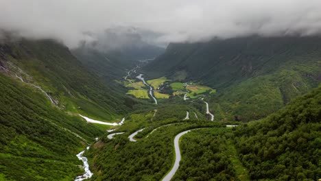 aerial footage beautiful nature norway.