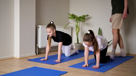 people practising yoga