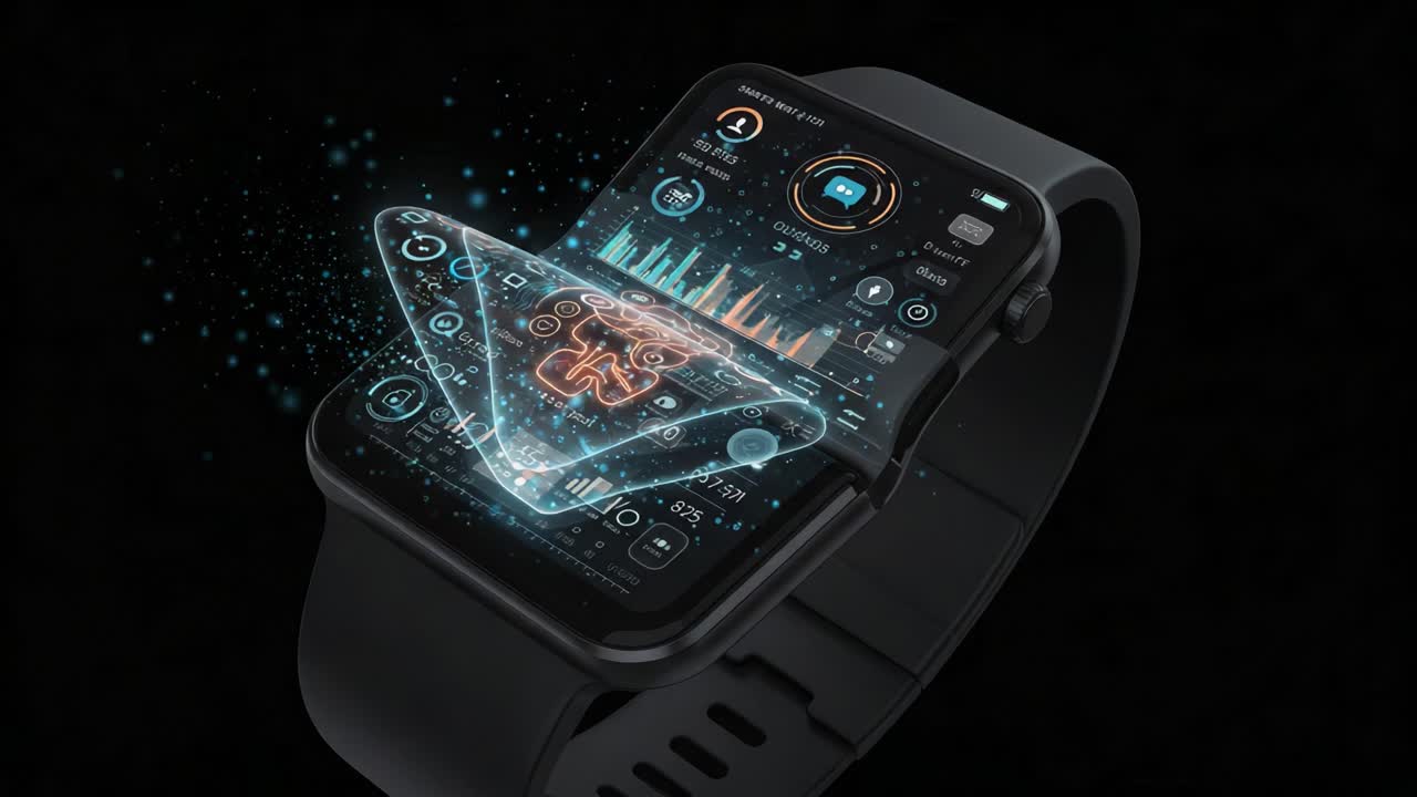 Advanced Smartwatch Interface: A Glimpse into the Future of Wearable Technology with Interactive Data Visualization and Health Monitoring Capabilities